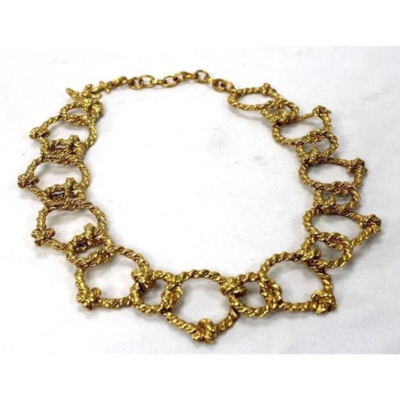 Vintage Nautical Theme Anchor Gold Tone Necklace GKJL approx 19.5" Long - Picture 1 of 8